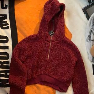 Cropped Fuzzy Teddy Jacket